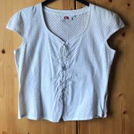 weiße, kurzärmelige Bluse Gr. 40 (4451)