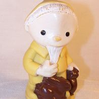 Alte Gummi-Sandmänchen-Figur mit Quitschfunktion, um 1970