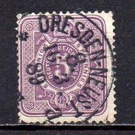 D. Reich 1880, Mi. Nr. 0040 / 40, 5 Pfennig, gestempelt Dresden 16.3.89 #04043