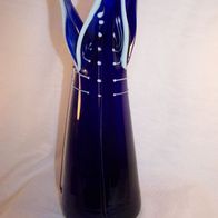 Alte, massive, mundgeblasene Künstler-Glas-Vase mit Abrissglas