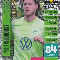 VFL Wolfsburg Topps Match Attax Trading Card 2020 Wout Weghorst Nr.331 Star Spieler