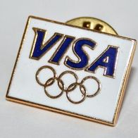 Pin - VISA mit Olympia Ringen. Werbeartikel