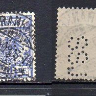 D. Reich 1889, Mi. Nr. 0048 / 48, Reichspost gestempelt Frankfurt, Perfins #04353