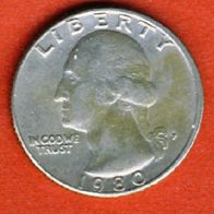 USA 25 Cents 1980 P