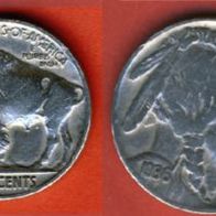 USA 5 Cents 1936 Buffalo Nickel Top