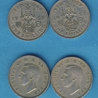 Großbritannien 1 Shilling 1950 + 1951 Schottischer Löwe