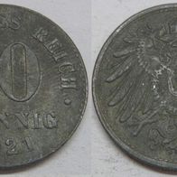 Deutsches Reich 10 Pfennig 1921 (Zink) ## Li10