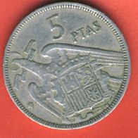 Spanien 5 Pesetas 1957 ( * 59 )