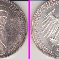 1968 BRD Johannes Gutenberg 5 DM bankfrisch