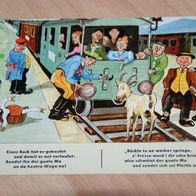 AK Ansichtskarte "Auf der schwäbsche Eisenbahne" 5./6. Strophe ca. 1950er