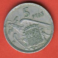 Spanien 5 Pesetas 1957 ( * 75 )