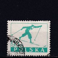 Polen, 1953, Mi. 832, Skilaufen, 1 Briefm., gest.