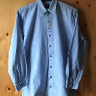 blau-weißkariertes Trachtenhemd Gr. 158/164 (4600)