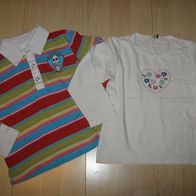 2x supersüßes Langarmshirt / Poloshirt H&M Gr.98/104 fröhliche Farben (0414)