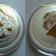 Australien 50 Cents 2012 Lunar II Dragon Silber BU