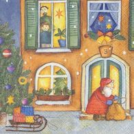 1 Serviette - Weihnachten - Santa - Weihnachtsmann