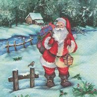 1 Serviette - Weihnachten - Christmas - Santa - Weihnachtsmann - selten