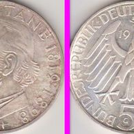 1969 BRDTheodor Fontane 5 DM Stempelglanz