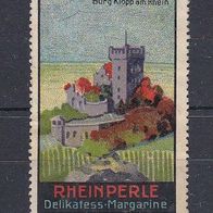 alte Reklamemarke - Rheinperle Delikatess-Margarine - Burg Klopp (141)