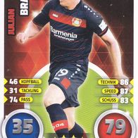 Bayer Leverkusen Topps Match Attax Trading Card 2016 Julian Brandt Nr.231