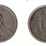 Schweiz 5 Franken 1935 B Silber