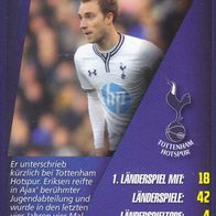 Tottenham Hotspur Welt Fussball Stars Trading Card Christian Eriksen 2014