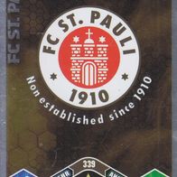 FC St. Pauli Topps Match Attax Trading Card 2010 Vereinslogo Clubkarte Nr.339