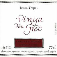 Etiqueta del vino VINYA DÉN GREC Conca de Barberà Elab Vinícola Sarral Tarragona