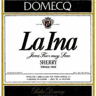 VIEJO Etiqueta del vino "La Ina" Pedro Domecq Jerez de la Frontera Andalucía