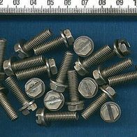 Gewinde-Schrauben, 6kant-Schlitz 10mm, mit unverlierbarer Unterlegscheibe, Edelstahl