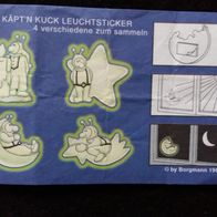 Fremdfiguren Borgmann - Ravensberger / Beipackzettel Käpt´n Kuck Leuchtsticker 99