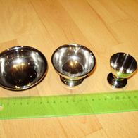 Silberglänzende kleine Schalen verschieden 3 Stück neu