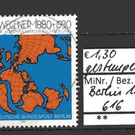 Berlin 1980 100. Geburtstag von Alfred Wegener MiNr. 616 gestempelt -1-