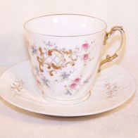 Alte Schlesische Porzellan Tasse mit Untertasse um 1890