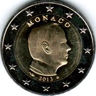 2 Euro Monaco 2013 Kursmünze mit Albert - unzirkuliert perfekter Zustand aus KMS