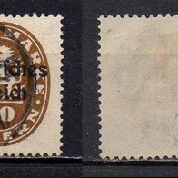 D. Reich Dienst 1920, Mi. Nr. 0039 / D39, Überdruck Bayern, gestempelt geprüft #05505
