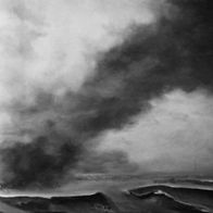 Gemälde - Acryl - Leinwand - UNIKAT - Landschaft - schwarz/ weiss - 50 x 40 cm