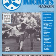 Stuttgarter Kickers Stadionheft gegen Bayer Leverkusen 10.09.1988