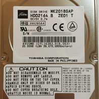 Festplatte 20 GB HDD hard disk drive 2,5 Zoll Toshiba MK2018GAP (HDD2164) IDE