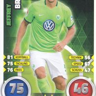 VFL Wolfsburg Topps Trading Card 2016 Jeffrey Bruma Nr.311