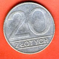 Polen 20 Zlotych 1990 mit Riffelrand