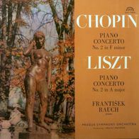 CHOPIN / LISZT: Piano Concerto No.2 LP Frantisek Rauch Prague Symphony Orchestra