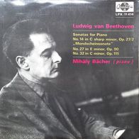 Beethoven - Sonatas for Piano No.14 (Moonlight), 27, 32 LP MIHALY BACHER