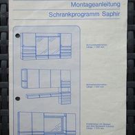 Original Montageanleitung für DDR Schrankprogramm "Saphir" Pneumant Badmöbel