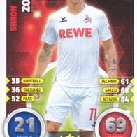 1. FC Köln Topps Trading Card 2016 Simon Zoller Nr.198