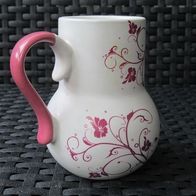 NEU: Milch Sahne Kännchen "Krüger" Porzellan Keramik Blumen Ranken Dekor Vase