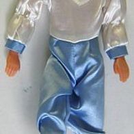 Puppe männlich ca. 30 cm, Mann mit weißem Hemd und goldenen Stiefeln