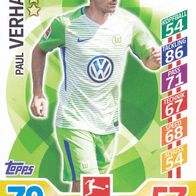 VFL Wolfsburg Topps Trading Card 2017 Paul Verhaegh Nr.312