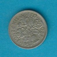 Großbritannien 6 Pence 1957