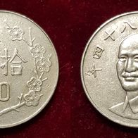 12813(2) 10 Neue Dollar (Taiwan) 1995 / Jahr 84 in ss .. von * * * Berlin-coins * * *